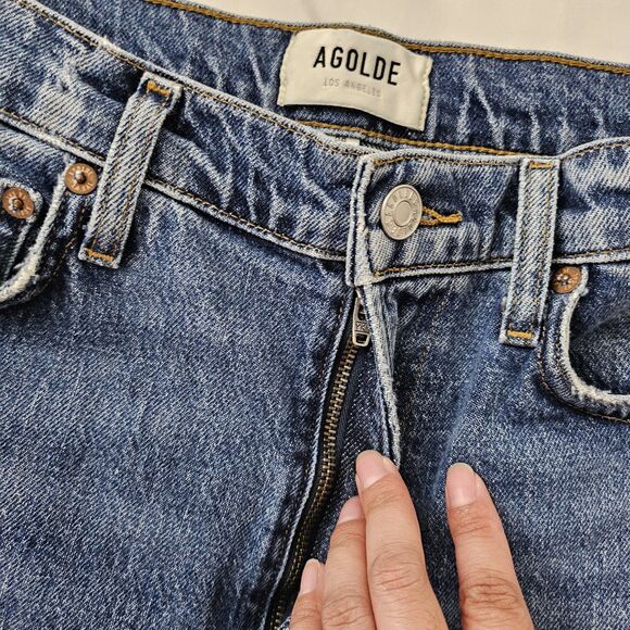 Agolde Jeans Womens 26 Blue Harper Crop Relaxed Straight Fit Moor Mid Rise Boho - Picture 3 of 9